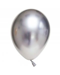 Balon latex argintiu lucios, 33 cm, cod 120.89