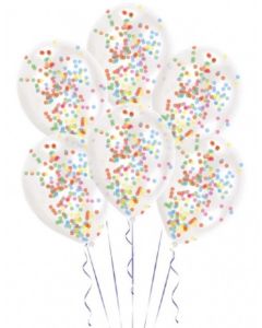 Baloane latex cu confetti, set 6 buc, cod 9903277