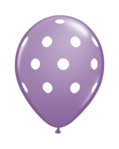 Balon latex lila cu buline, 26 cm, cod GI.DOTS.LILA