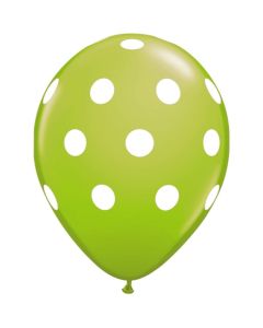 Balon latex verde lime cu buline, 26 cm, cod GI.DOTS.VERDEL