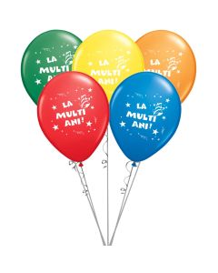 Buchet baloane latex La Multi Ani cu heliu, cod BB.GI.LMA.T2