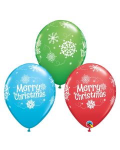 Baloane latex 28 cm, Merry Christmas, set 5 buc, cod 55239
