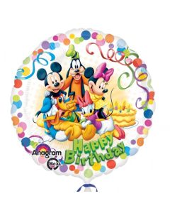 Balon folie Happy Birthday Mickey & Friends, 45 cm, cod 29007