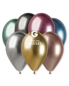 Baloane latex metalizate 33 cm, set 10 buc, cod GB120.ASS