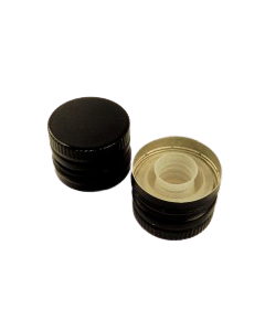 Capac aluminiu prefiletat D31.5*24 mm negru cu picurator, cod DC20 negru