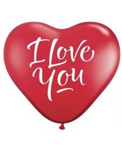 Baloane latex Inima "I love you" 25 cm 10 buc, cod ACRI.LOV 